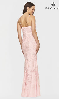 Faviana S10812 Light Pink Lace Long Prom Dress