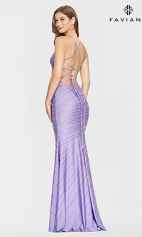 Backless Beaded Stretch Formal Dress by Faviana