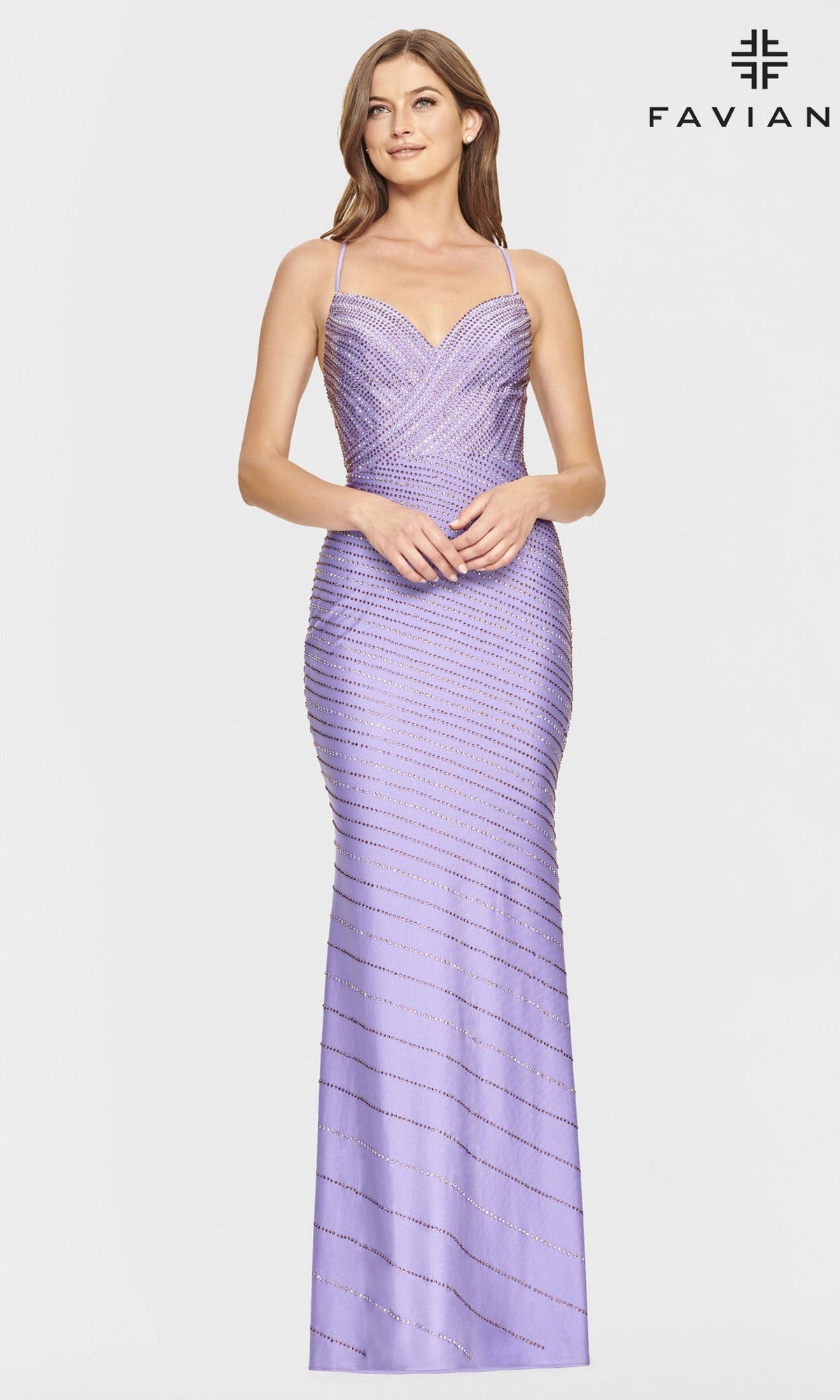 Backless Beaded Stretch Formal Dress by Faviana