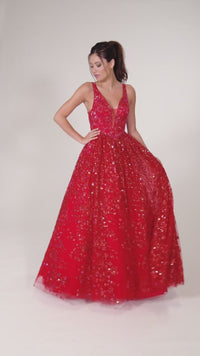 Colette Designer Prom Sequin & Glitter Ball Gown