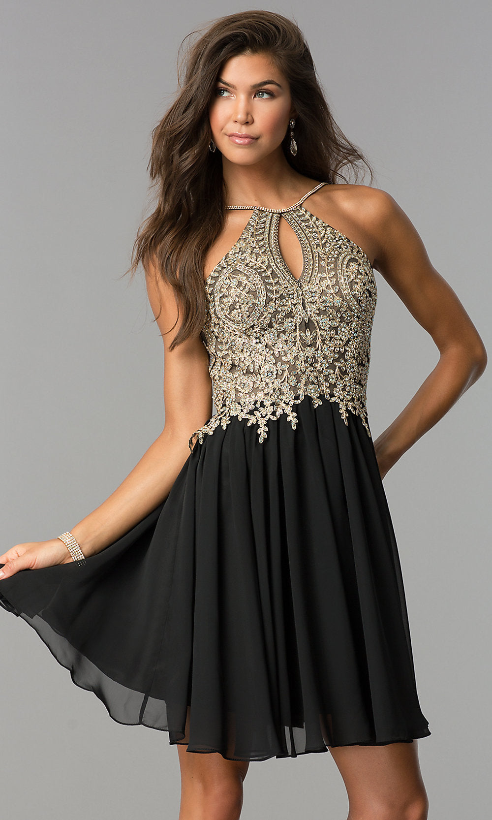 Junior-Size Homecoming Dress with Jewels - PromGirl