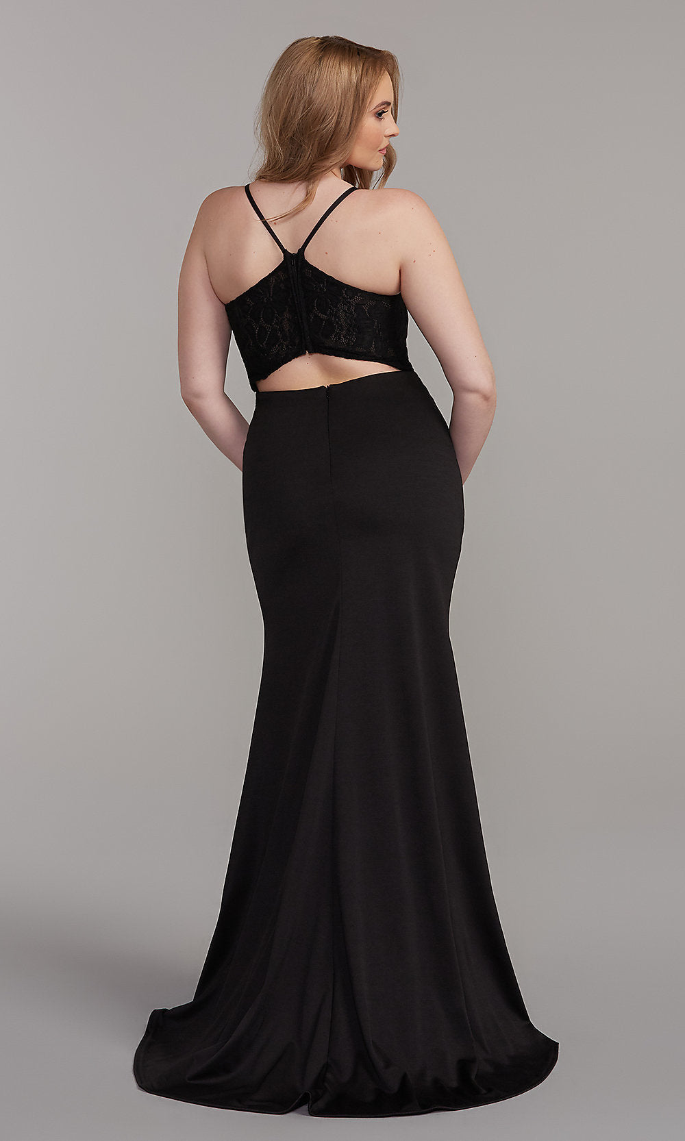 Strappy-Back Long Black Formal Prom Dress - PromGirl