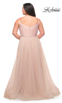 La Femme-La Femme Plus-Size Long A-Line Prom Dress