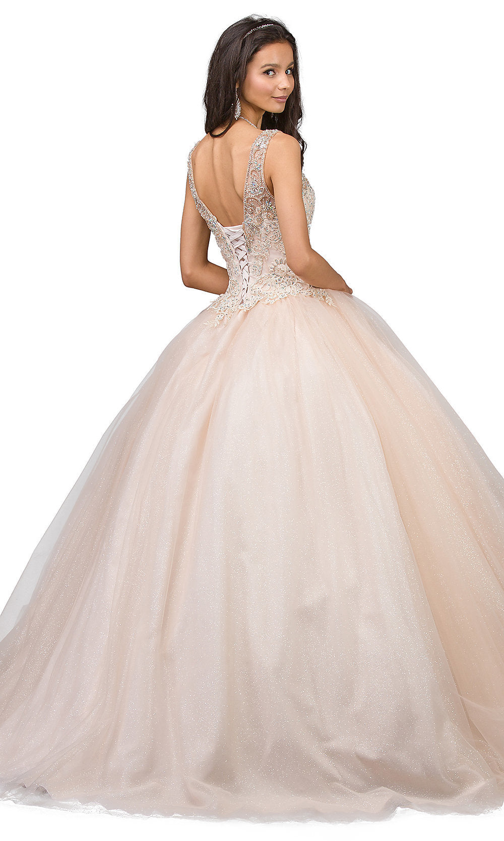 Champagne Quinceanera Dress- CD15702 — Danielly's Boutique