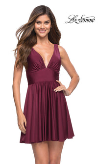 La Femme-Fit-and-Flare Short La Femme Homecoming Dress