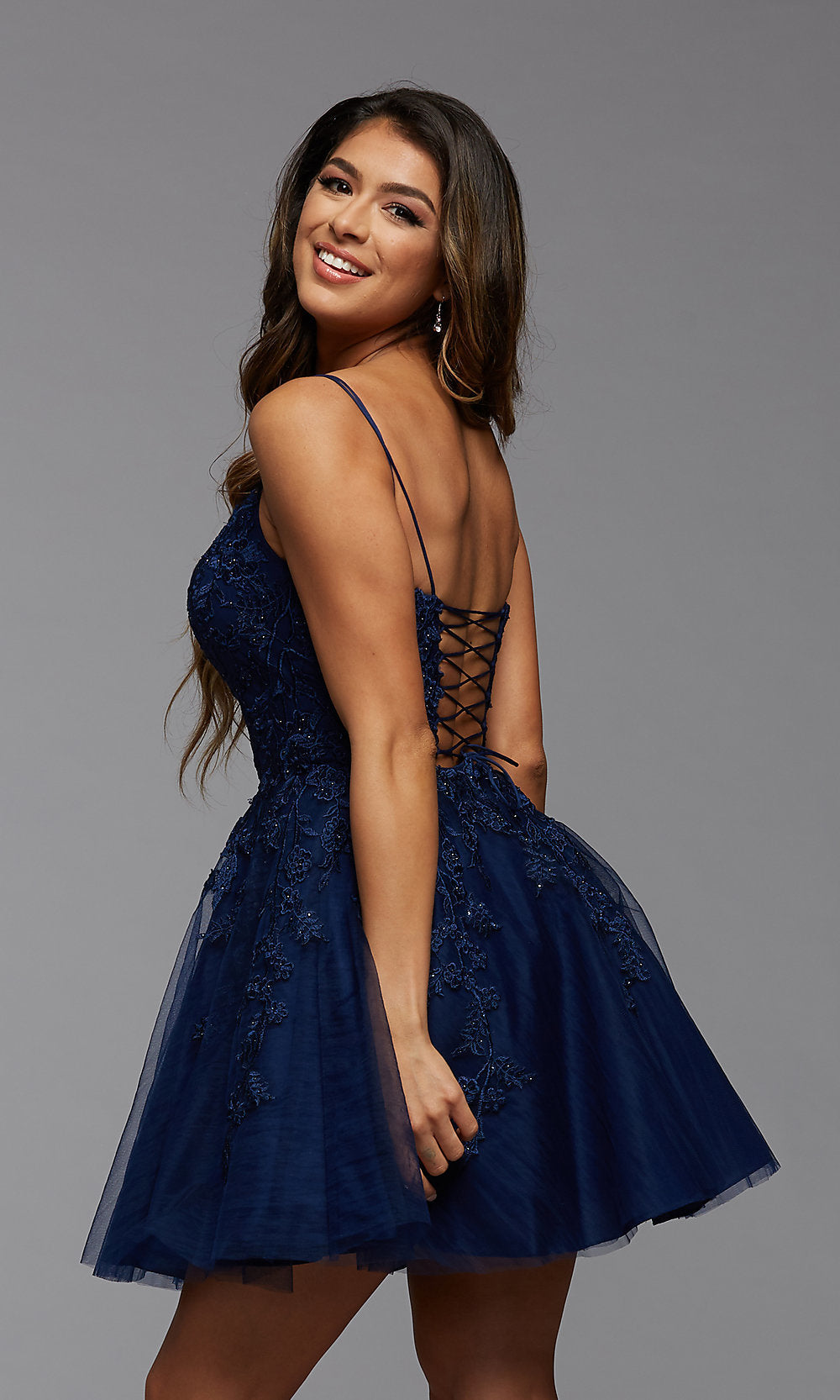 Short Babydoll Prom Dress with Corset - PromGirl
