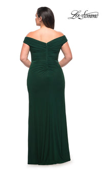 La Femme-La Femme Off-Shoulder Plus-Size Long Prom Dress