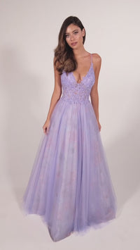 Pastel Long Tulle Prom Ball Gown by Colette