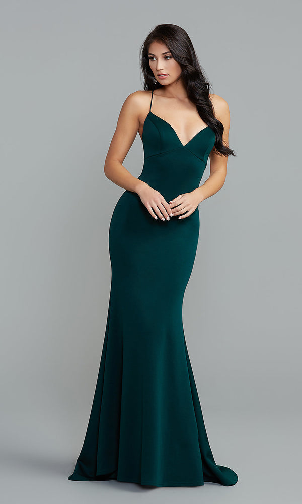 EmpireWaist Simple Long Prom Dress PromGirl