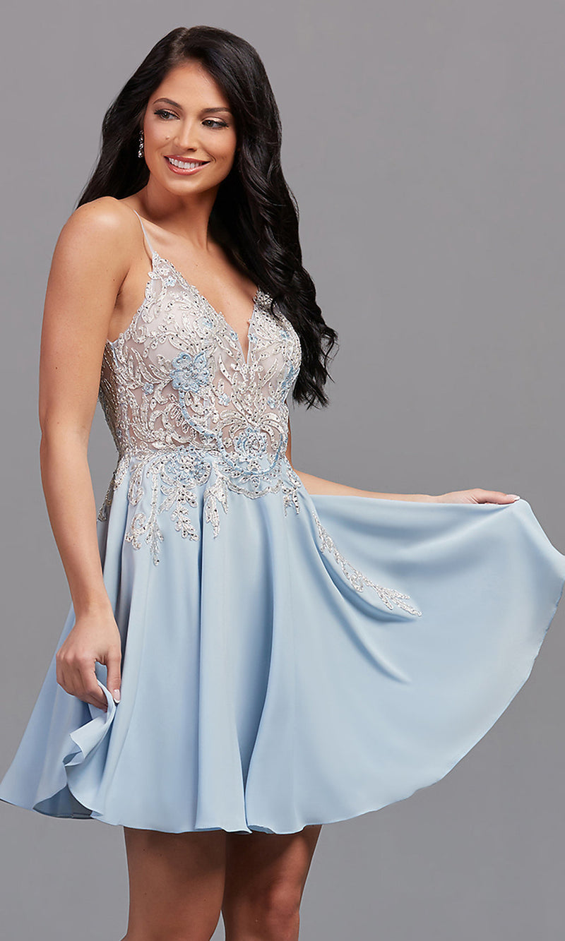 Embroidered PromGirl Short Prom Dress - PromGirl