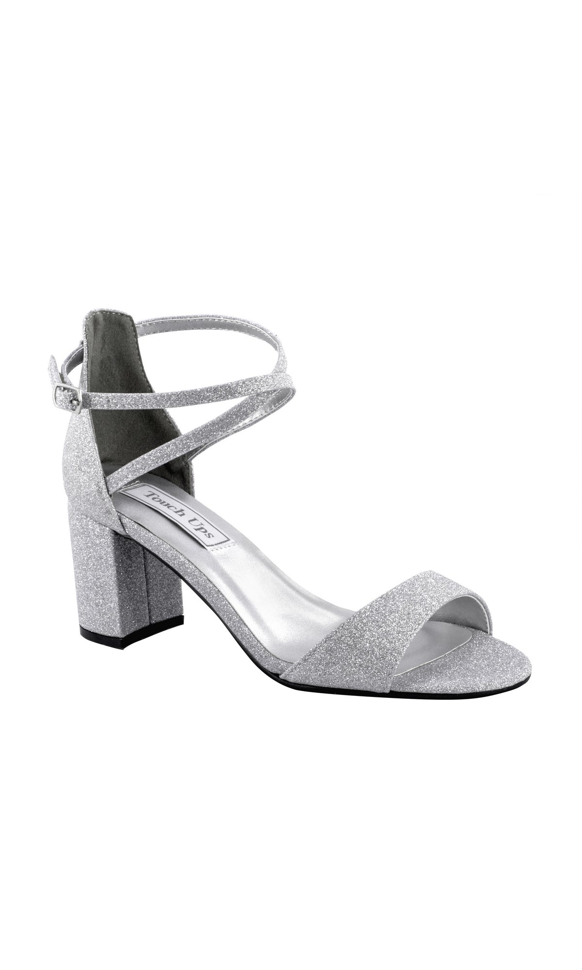 Silver Block Heel Formal Shoe 4172