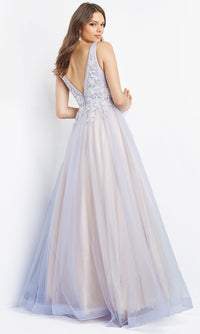 JVN by Jovani-JVN by Jovani Long Lavender Prom Ball Gown