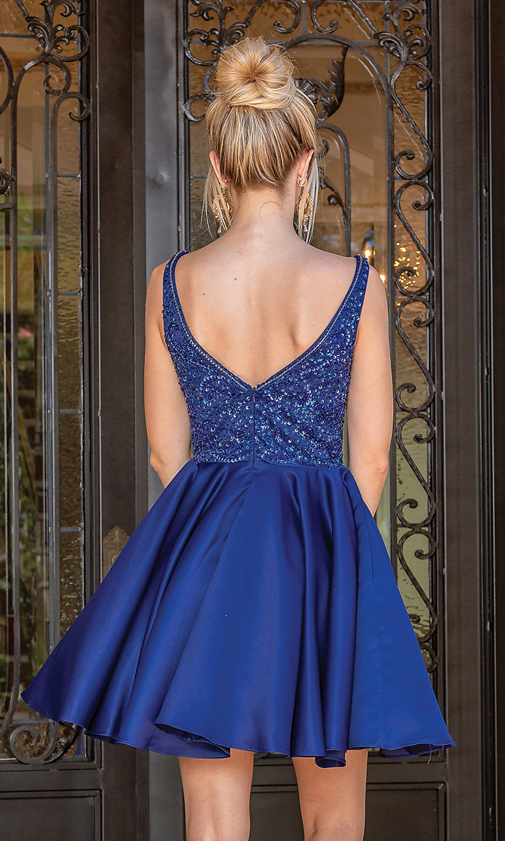 Short Formal Prom Dress with Pockets - PromGirl