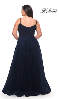 La Femme-La Femme Plus-Size Long A-Line Prom Dress