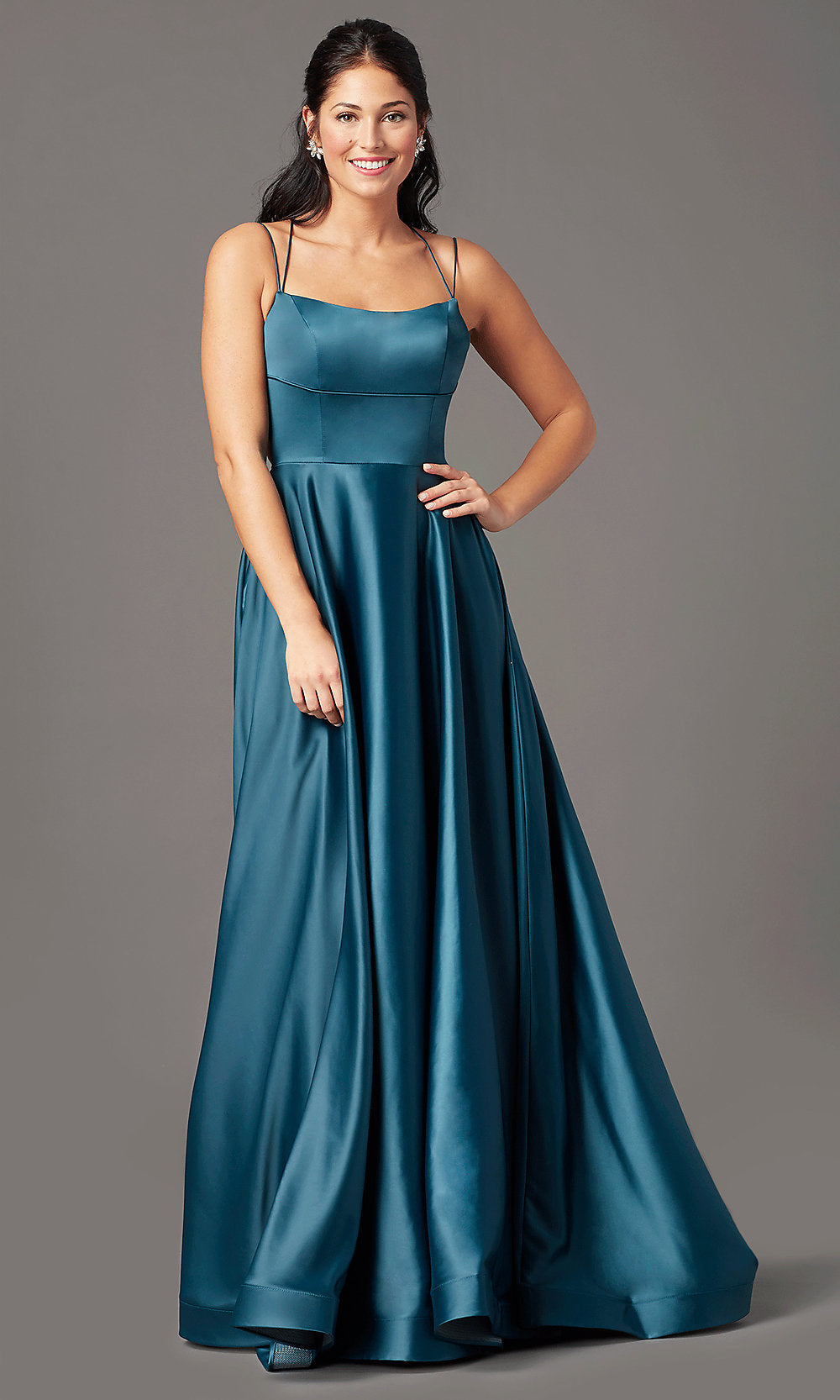 Straight neckline outlet formal dress