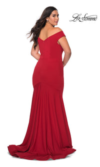 La Femme-La Femme Off-Shoulder Long Plus-Size Formal Dress