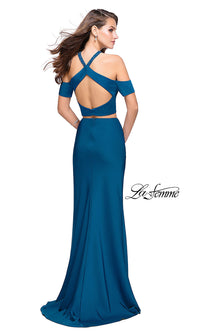 Two-Piece Cold-Shoulder Prom Dress by La Femme